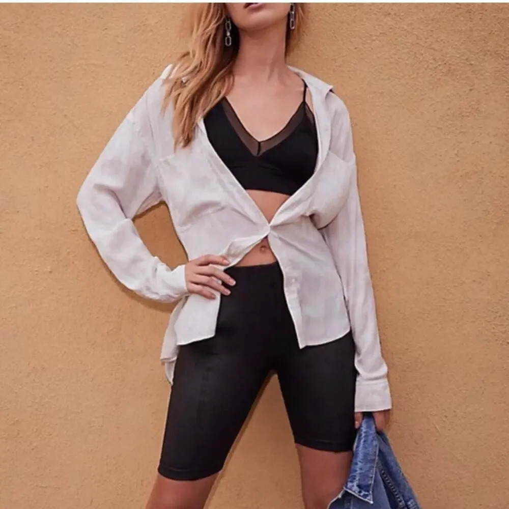 Free People Heatwave Faux Suede Midrise Bike Shorts 9" Boho‎ Grunge Athleisure